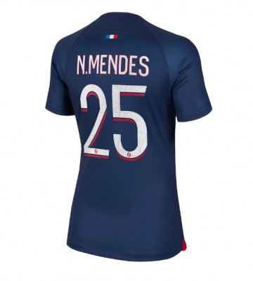 Paris Saint-Germain Nuno Mendes #25 Replika Hjemmebanetrøje Dame 2023-24 Kortærmet